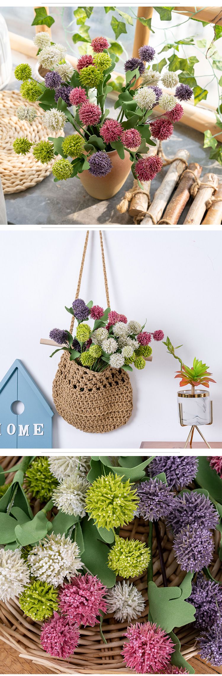 Rousemauer Kondenséiert Liicht Dornperl Dornkugel Kënschtlech Blummen Heemdekoratioun Hochzäitshandbouquet Kënschtlech Blummen_voghion.com