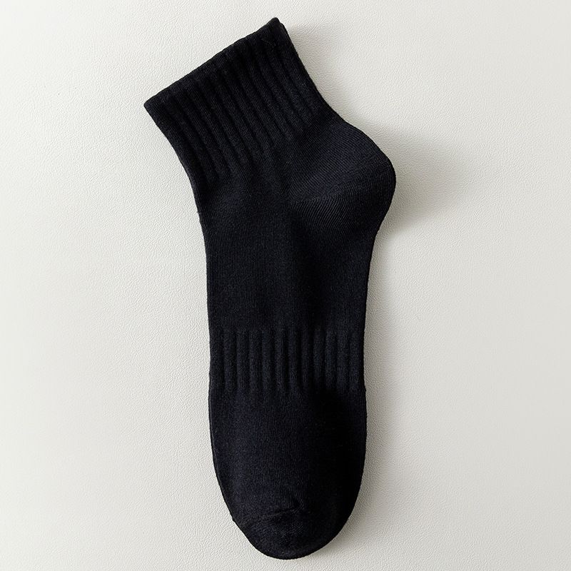 2025e 【Cotton Socks】Men's Summer Thin Short Mid-Calf Sports Sweat-Absorbing Breathable Athletic Boat Socks Spring And Autumn_voghion.com