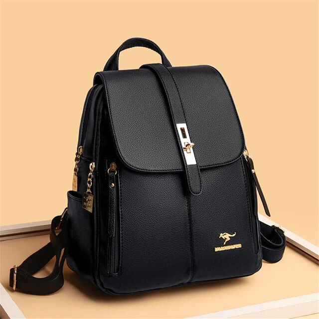 Women Large Capacity Backpack Purses High Quality Leather Female Vintage Bag School Bags Travel Bagpack Ladies Bookbag Rucksack_voghion.com