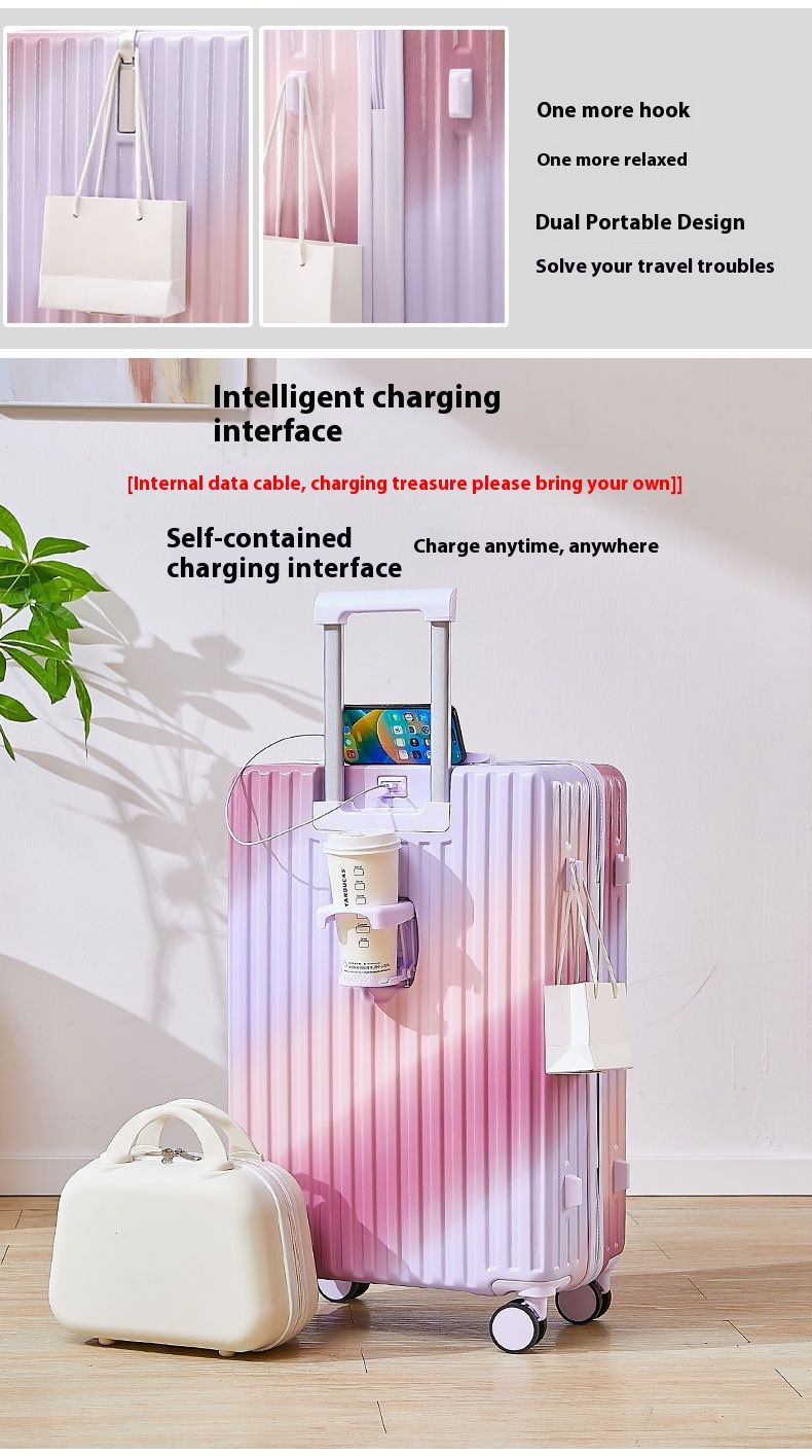 Bagagli alla moda con nuova sfumatura, aspetto femminile di alto valore, casella di password per studenti di grande capacità del carrello maschile, da viaggio_voghion.com