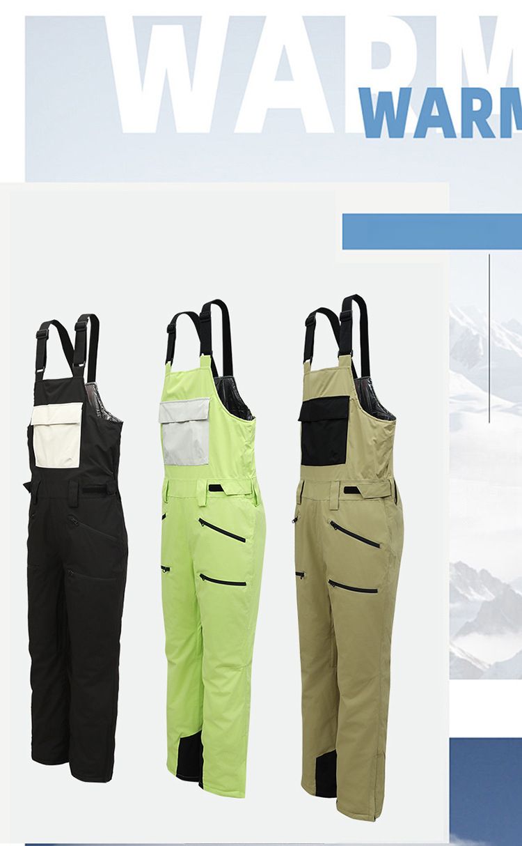 Workwear Suit Set Winter Snowboard And Waterproof Windproof Skiing Mountaineering Thermal Bib Ski Pants Unisex_voghion.com