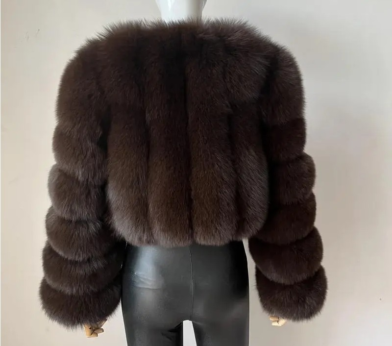 Cappotto da donna in finta pelliccia di volpe, spesso, corto, in finta pelliccia, a maniche lunghe_voghion.com