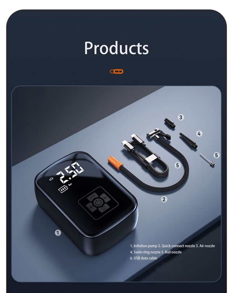 Wireless Car Compressor Air Pump Electric Tire Inflator_voghion.com
