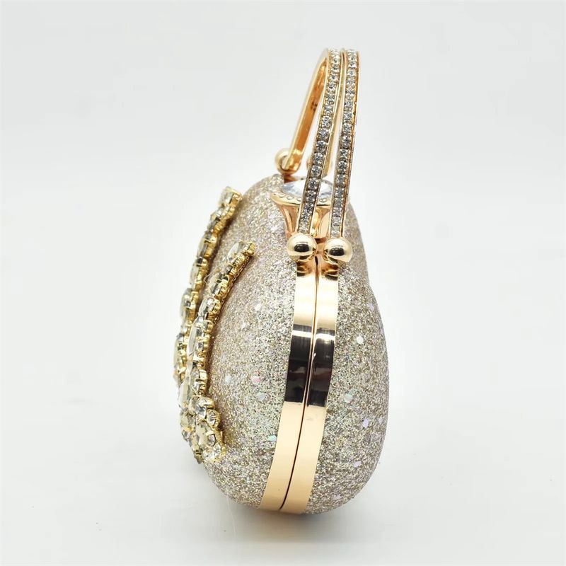 Vintage Diamant-Set klobige Sandalen mit Abendessen Tasche Set Mode Design Strass Abendtasche_voghion.com