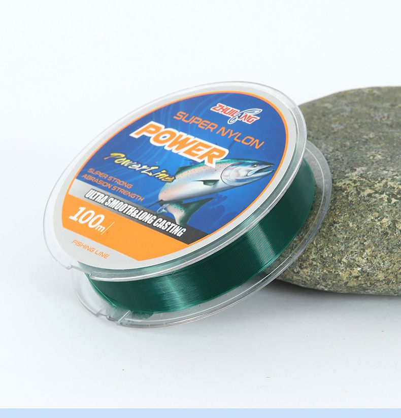 Lenza da pesca in nylon originale Silk da 100 m, con sottofilo principale, canna da pesca, esca e ancora._voghion.com