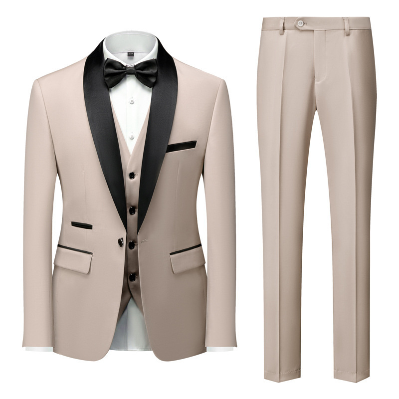 CT New Men's Business Casual Set Wedding Ceremony Host, Plus Size Three-Piece Suit For Men_voghion.com