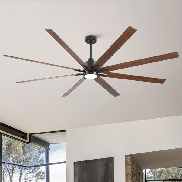 84' Black Lowe Profile Ceiling Fan With Light_voghion.com