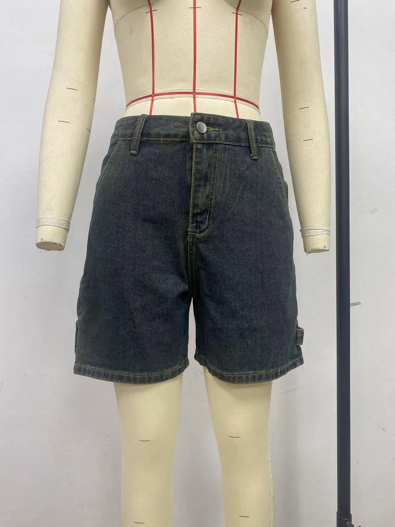 Women's Straight Leg Cargo Jeans - Classic Washed Denim Pants With Utility Pockets Streetwear Casual Trousers_voghion.com