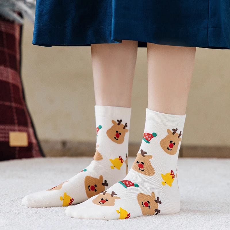 Lillian Unisex Cartoon Herbst Winter Neue Niedliche Wadenhohe Cross Border Weihnachtssocken Verdickt Warme Socken_voghion.com