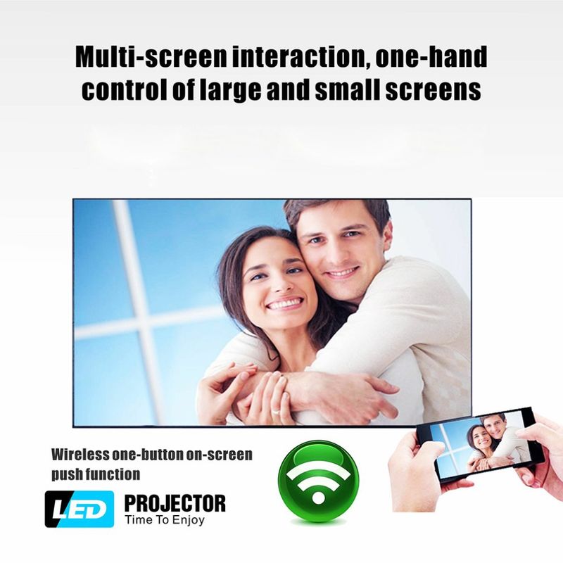 Projektor LED T6 Full HD 4K 3500 lumenów Kompatybilny z HDMI USB 1080P Przenośny projektor kinowy Przewodowy projektor WIFI tego samego ekranu_voghion.com