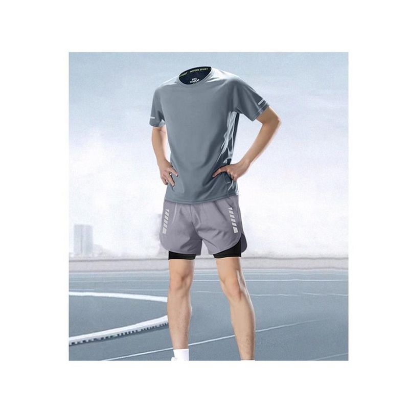 Combinaison de sport pour homme, tenue de marathon, short professionnel d'été à manches courtes, vêtements d'entraînement et de fitness à séchage rapide_voghion.com