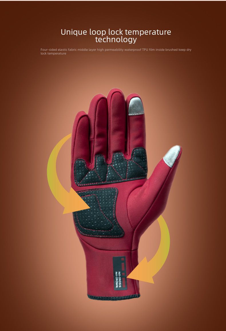 Cycling Gloves Autumn And Winter Fleece Warm Riding Gloves Bicycle Riding Anti-splashing Touch Screen Long Finger Gloves_voghion.com