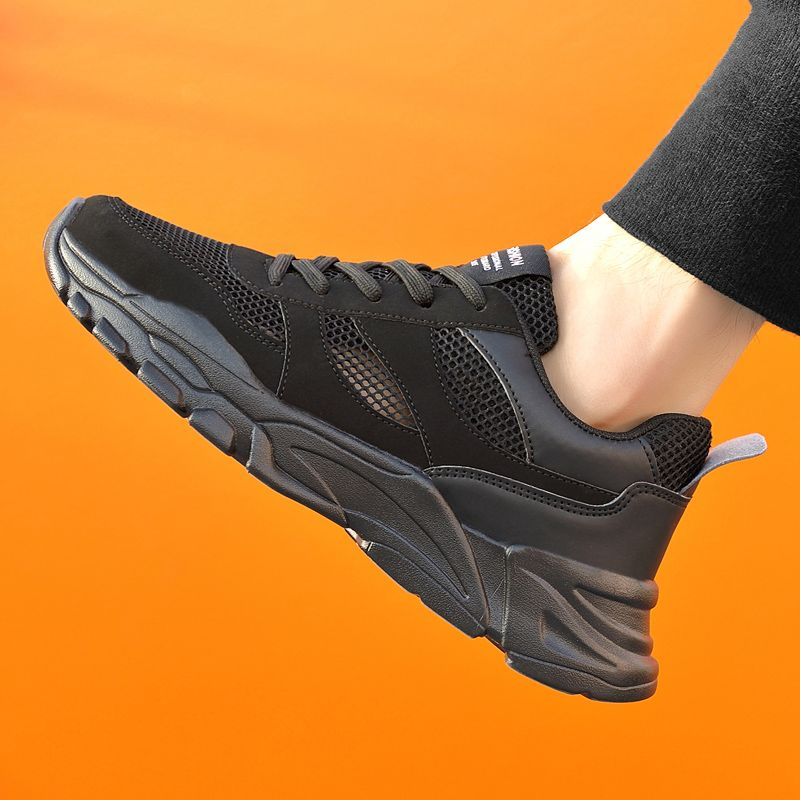 Wonesion - Zapatillas deportivas para hombre, informales, para correr, caminar, deportes, encaje, absorción de golpes_voghion.com