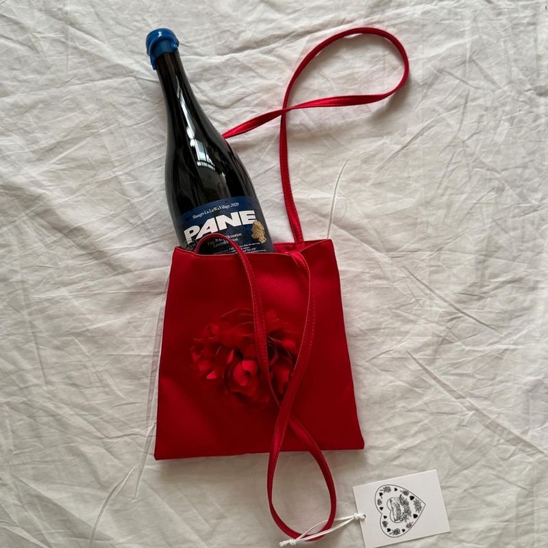 Korean Style Niche Planforo Rose Flower Summer Satin Handbag Shoulder Phone Bag Fashion_voghion.com