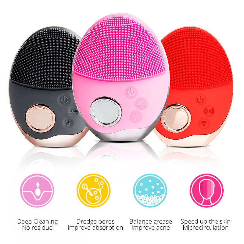 Ansigtsrensebørste Ultrasonisk ansigtsrensebørste Elactric Trådløs ansigtsbørste Skin Face Massager_voghion.com