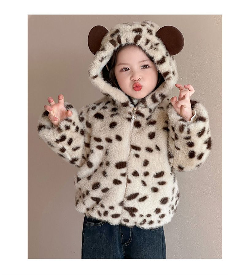 Mädchen Samt Verdickt Mantel Leopard Print 2025 Neue Stil kinder Modische Winter Kleidung Baby Mädchen Wolle Pullover Mantel_voghion.com