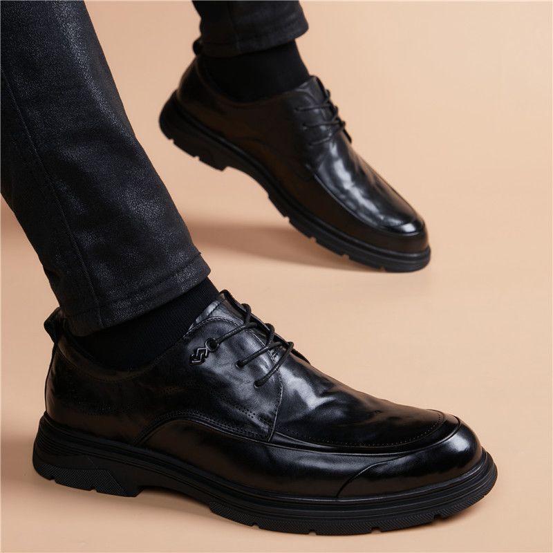 2025 New Genuine Business Formal British Style Casual Height Increasing Breathable Soft Sole Men's Leather Shoes_voghion.com