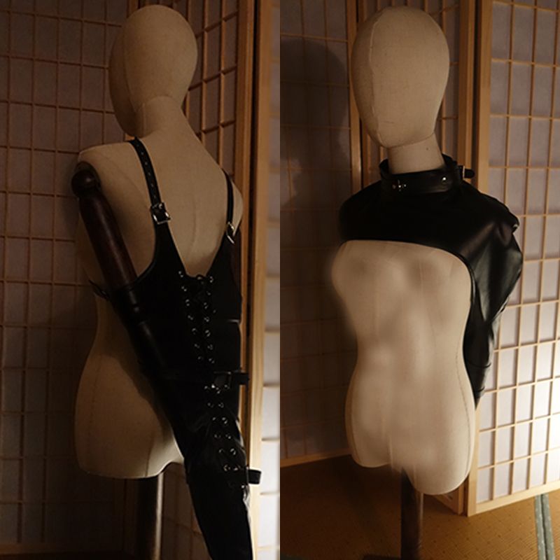 Single Gloves Backhand Back Training Shapewear Sexy Restraint Clothes Binding SM_voghion.com