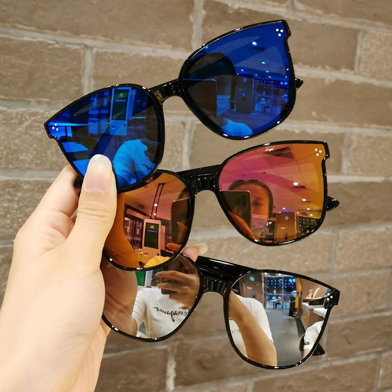New Children Shape Round Sunglasses Girl Boy Shiny coating Double Color Vintage Sunglasses UV Protection Glasses Child_voghion.com