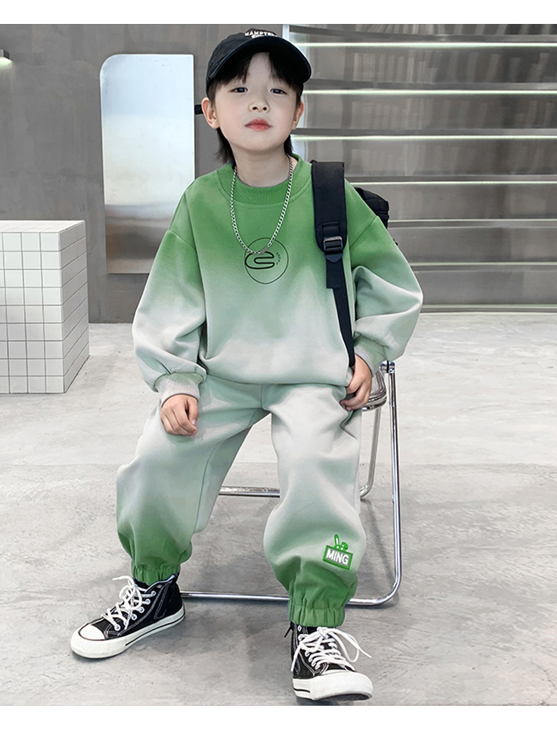 Traje para niños, novedad de 2023, suéter de otoño para niños de mediana a grande, ropa deportiva a la moda, atractivo y a la moda_voghion.com