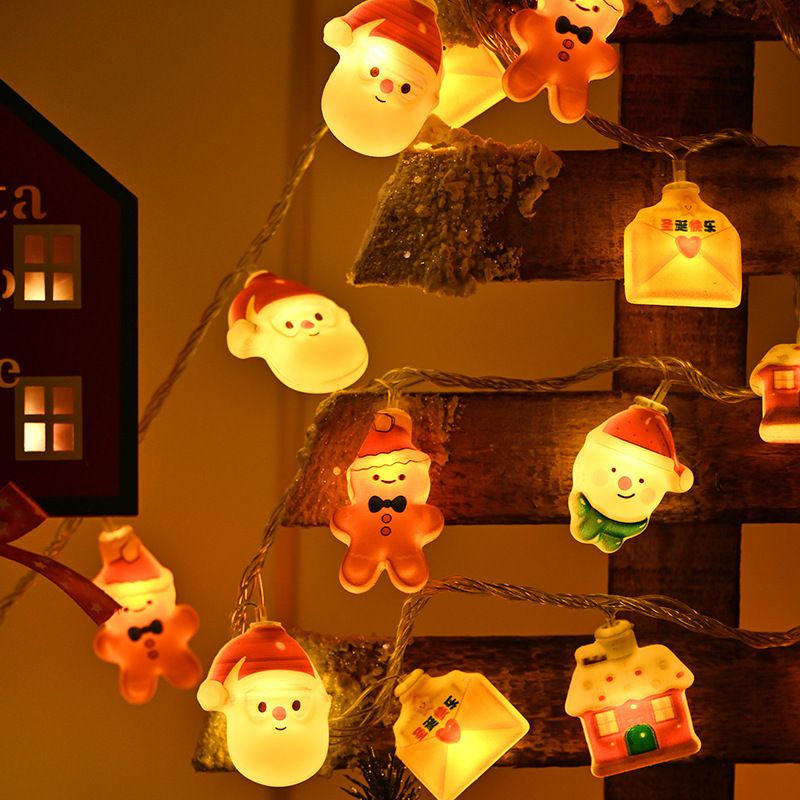 Cross-Border Outdoor Christmas Tree Decoration Santa Claus Atmosphere LED String Lights_voghion.com