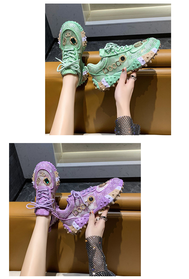 Biskuitboden dicker Boden Strass Papa Schuhe Damen 2023 Sommer neue Mesh Mode Schuhe_voghion.com