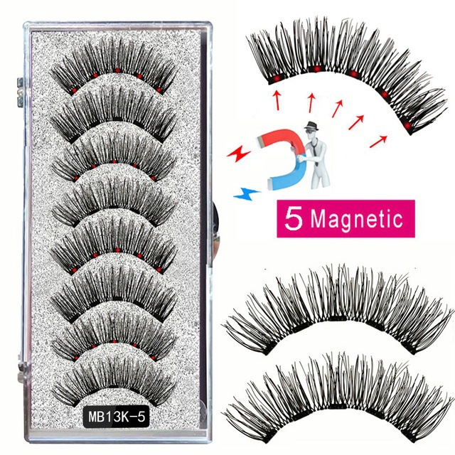 4 paia di ciglia magnetiche naturali con magnete 3D ciglia magnetiche fatte a mano Set di pinzette Ciglia di visone_voghion.com