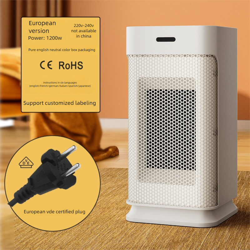 Oscillating Electric Heater With Timer, Fast Heating PTC Ceramic Desktop Warmer For Household And Office, Energy-Saving Mode, Safe Tip-Over Protection, EU/US Plug_voghion.com