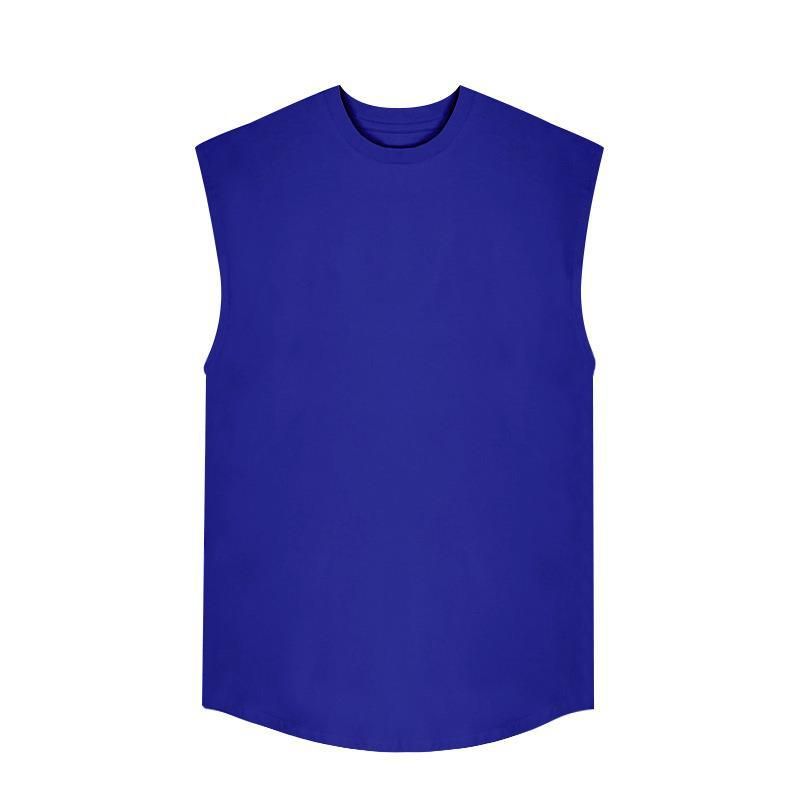 „Ärmelloses Herren-T-Shirt für den Sommer, Rundhalsausschnitt, lockere Passform, lässiges Oberteil für Fitnessstudio und Streetwear (Weiß, Schwarz, Marineblau, Armeegrün, Grau)“_voghion.com
