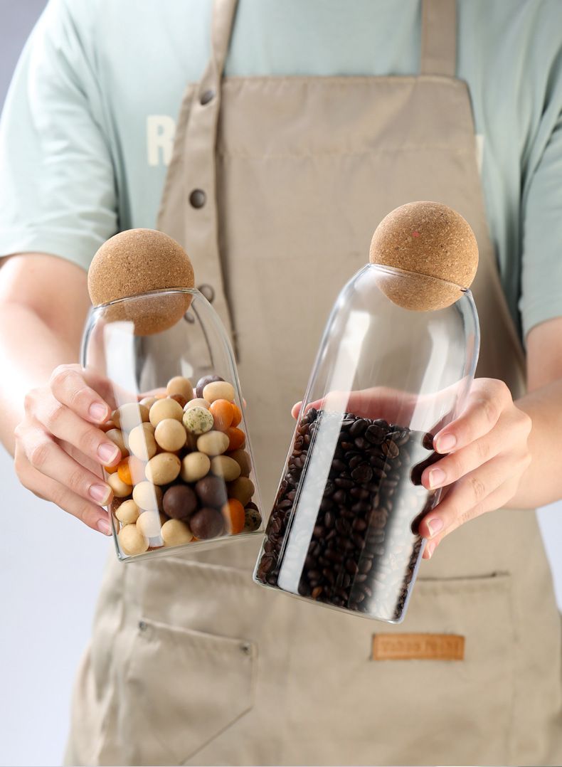 Household Five Grains Sealed Food Spice Square High Borosilicate Glass Storage Jar_voghion.com