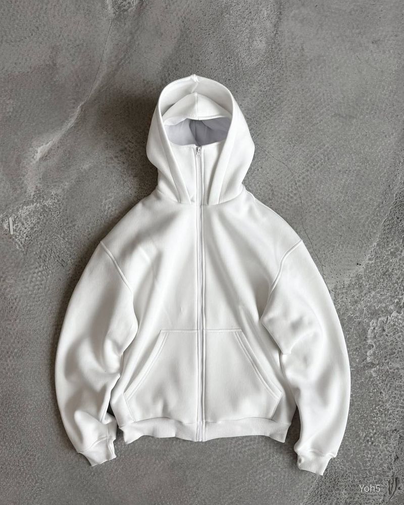 Men's Zip-Up Hoodie With Double-Layer Face Mask - Streetwear Pullover For Hip-Hop Fashion (Black/Grey/White, S-XXXL)_voghion.com