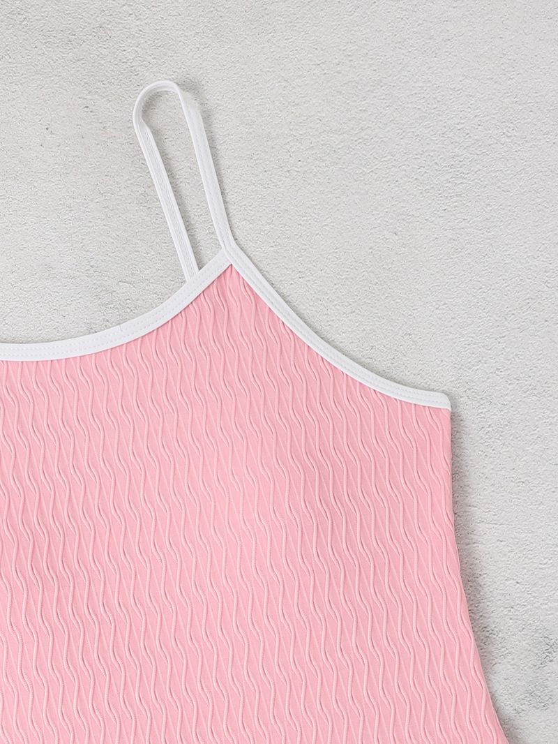Maillot de bain une pièce multicolore pour femme, ourlet serré, tissu spécial, pour le sport de compétition_voghion.com
