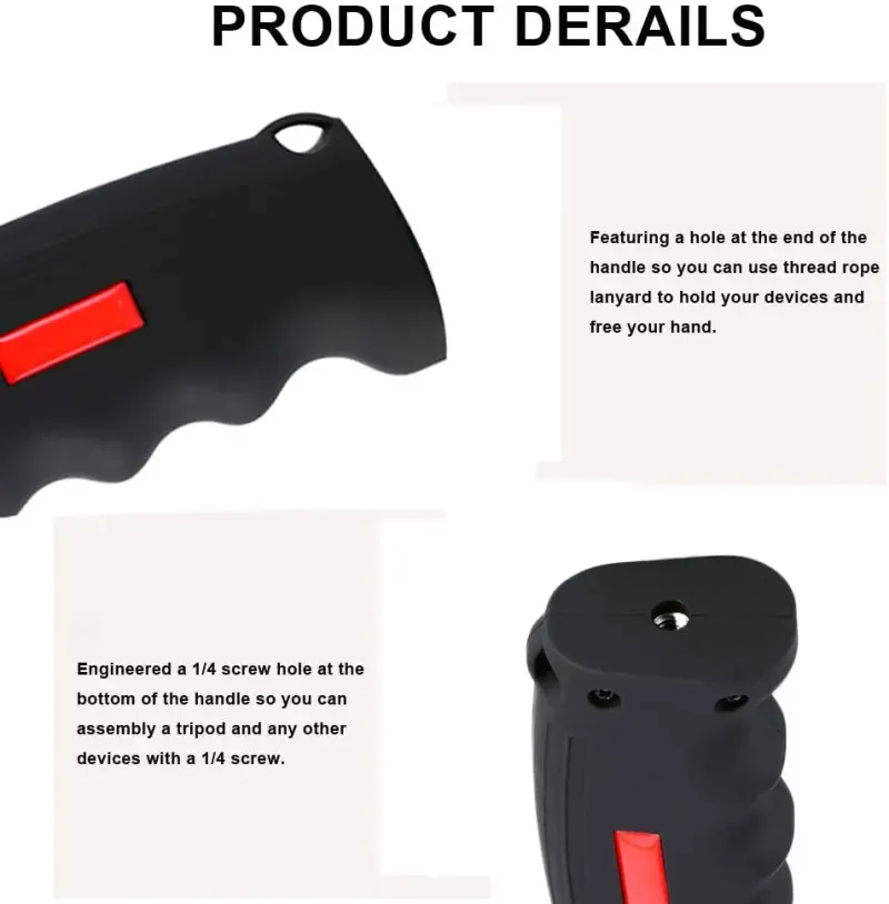 Musikfestivalfabrik Partihandel DSLR-kamera Go Pro Selfie Stick Handhållen Grepp för iPhone Mobiltelefon Stabilisator Monteringsstativ_voghion.com