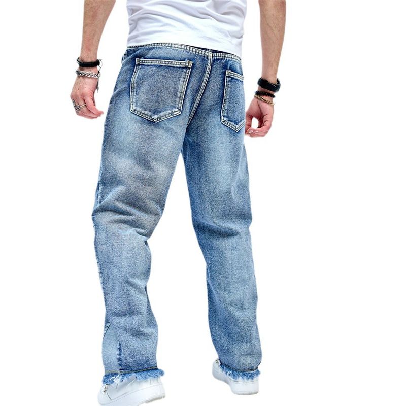 Bitte beachten Sie die Größentabelle! Please refer to the size chart in the picture Casual jeans American trend loose fitting men, high street wide_voghion.com