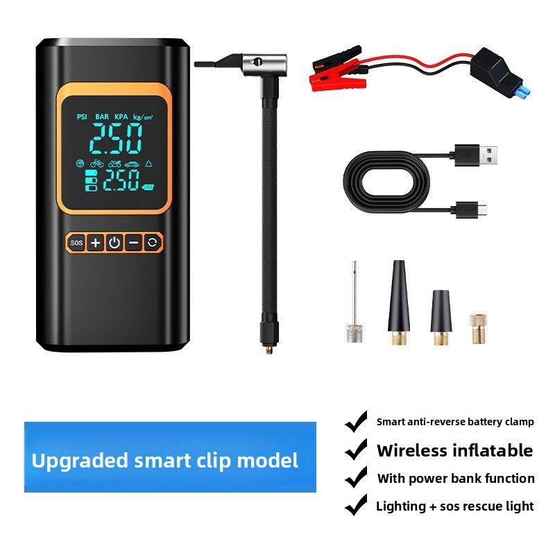 Autobatterie mit Dianbao-Reifenluftpumpe, 12 V, Notstart-Stromversorgung, Autoluftpumpe, multifunktionales Fahrzeug_voghion.com