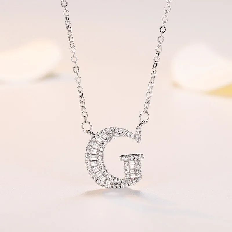 Klassiskt Sterg Sier Nytt Gnistrande A~Ö Bokstav Hänge Halsband Utsökt Ljus Charm Damsmycken Överraskningspresent_voghion.com