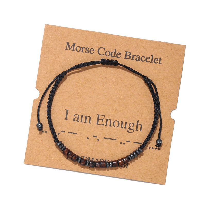 Bracciale intrecciato di vendita calda Bracciale alfanumerico di coppia con codice Morse Bracciale con codice Morse_voghion.com