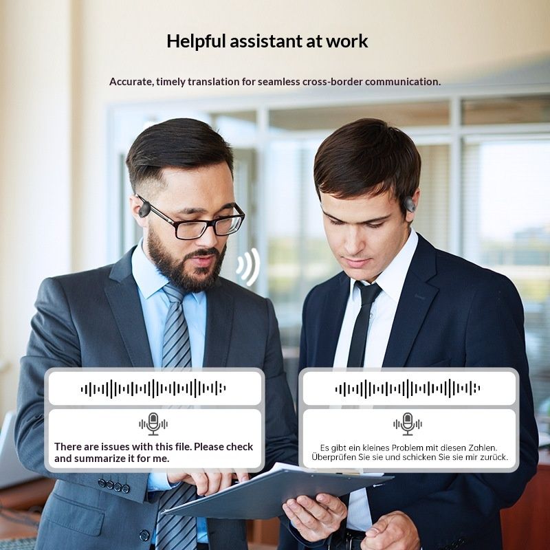 NeoGear Nowa mała kulka kokosowa AI Inteligentny wielokrajowy tłumacz Bluetooth Zaczep na ucho Długa żywotność baterii OWS Bezprzewodowy_voghion.com