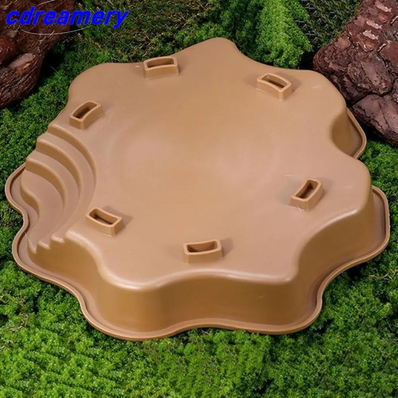 Aquatische Klettern Haustier Schildkröte Bad Pool Reptil Fütterung Gericht Wasser Topf Landschaft Aquarium Dekoration Schildkröte Lebensraum_voghion.com