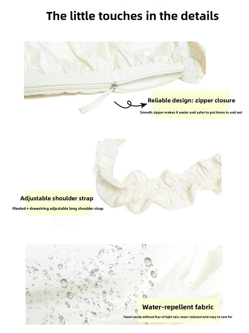 Frühling Koreanische Plissee Handheld Wolke Frische Künstlerische Polyester Knödel Faul Stil Wasserdichte Halbmond Tasche_voghion.com