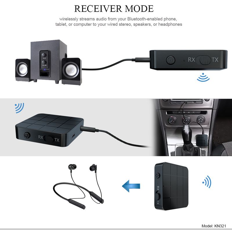 Unschlagbare Qualität Neuer 5.0 Wireless Bluetooth Audio Receiver Transmitter 2-in-1 TV Computer Adapter KN321 Powered_voghion.com