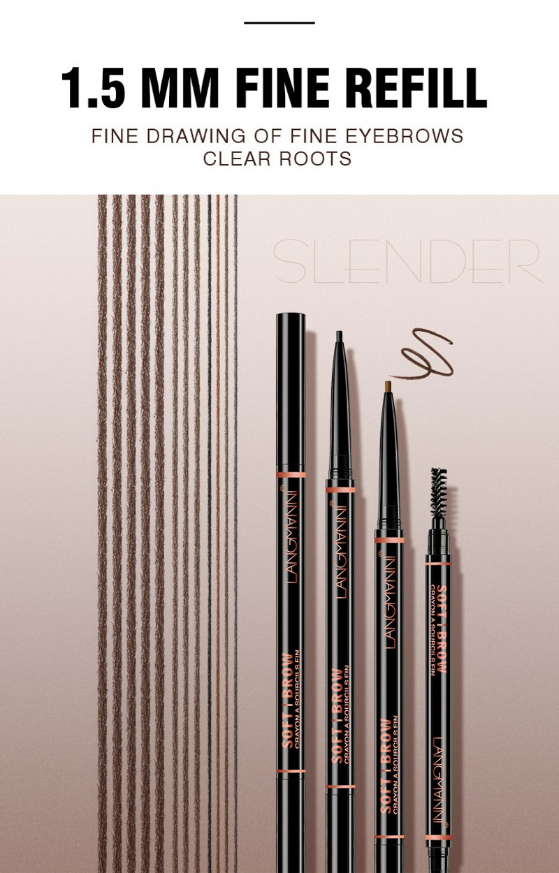 Eyebrow Double Head Pencil Long Lasting Waterproof 5 Colors Fine Eye Brow Pen Tint Mascara Enhance Cosmeti_voghion.com