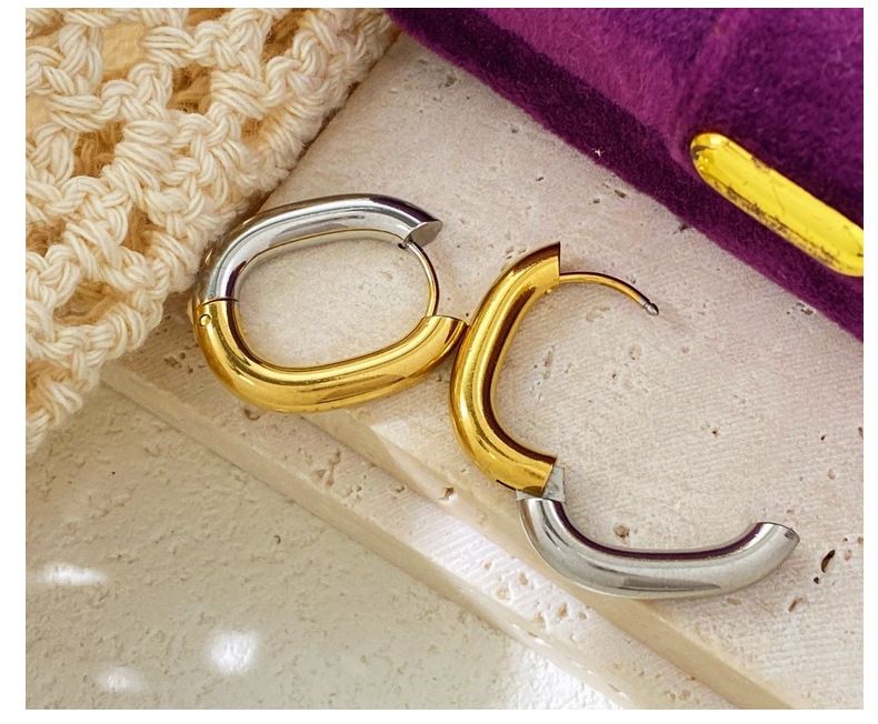 Set di gioielli da donna, nuovi orecchini a forma di U in acciaio al titanio, in oro e argento, design personalizzato, orecchini in acciaio inossidabile popolari._voghion.com