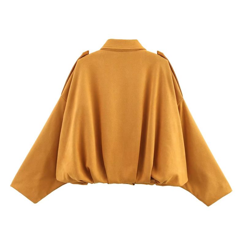 Women's Clothing Fashion Bomber Jacket With Batwing Sleeves - Stylish Zip-Up Casual Top For Spring (Multiple Colors & Sizes)_voghion.com