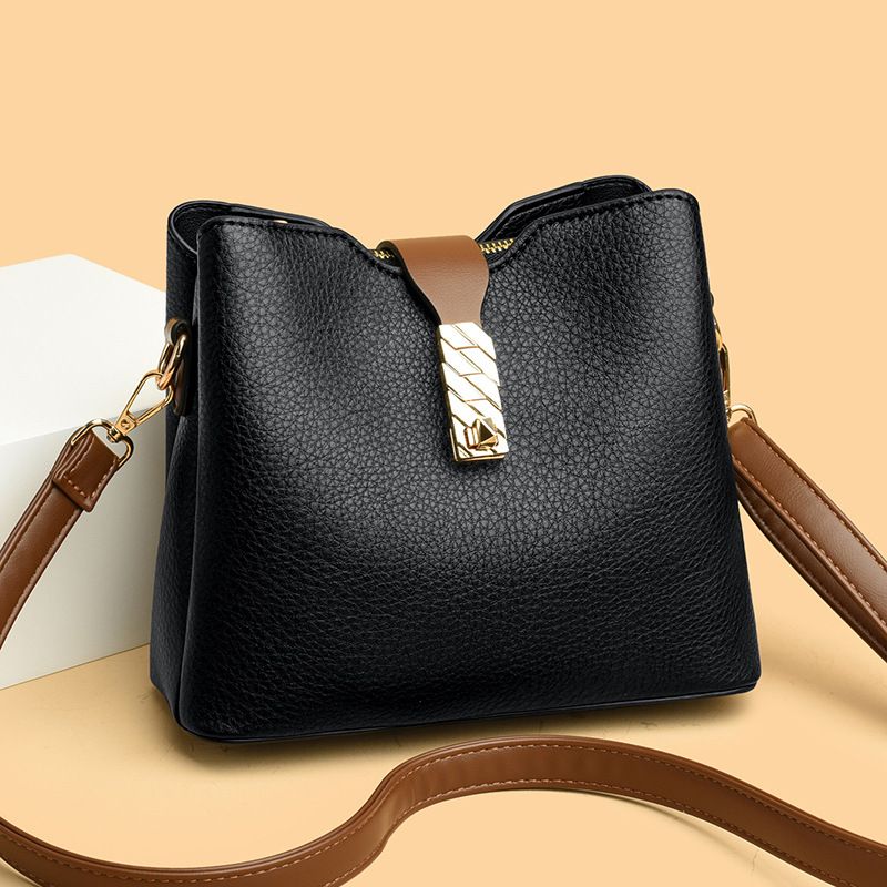 Minimalist Women's 2025 Spring Summer New Trendy Fashion Single Shoulder Crossbody Versatile Wide Strap Bucket Bag_voghion.com