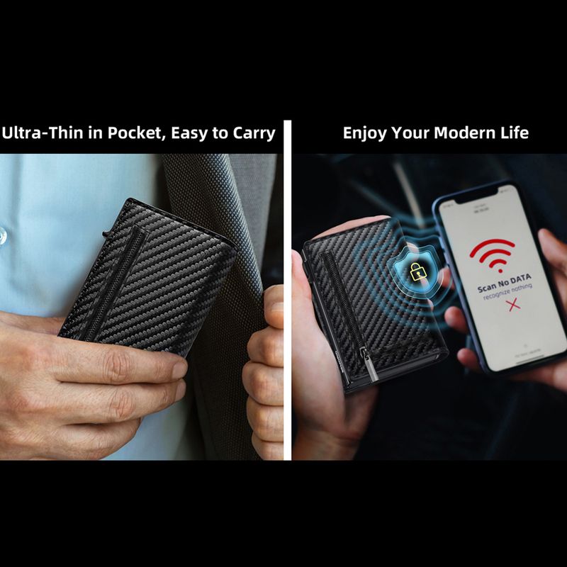 Herentassen Leren Heren RFID Portemonnee Korte Drievoudige Munt Portemonnee Eerste Laag Koeienhuid Portemonnee Meerdere Kaartvakken_voghion.com
