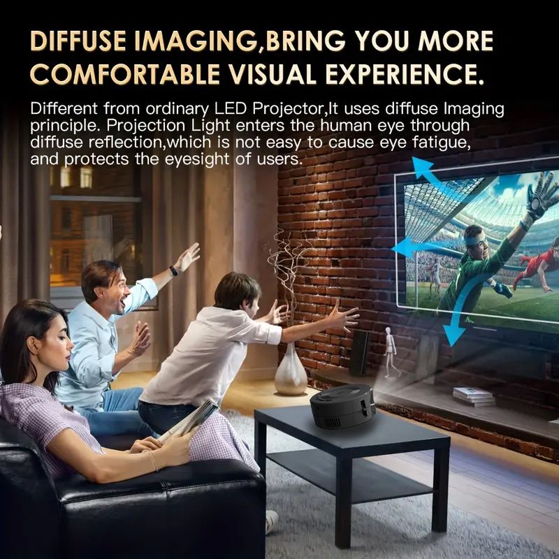 Portable Theater 1080p Android Smart HD 4K Wireless Projector For Home Use_voghion.com