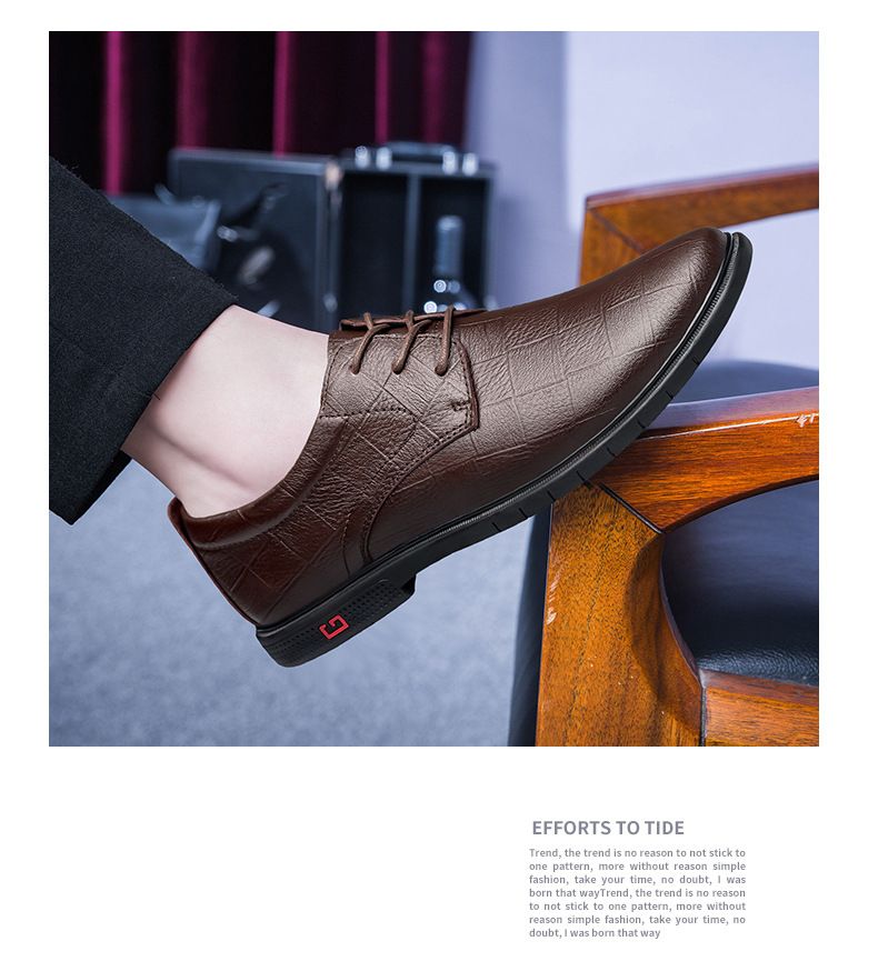 Herren-Lederschuhe, Herren-Kopftuch, spitzes, kariertes Freizeit-Krawattenmuster_voghion.com