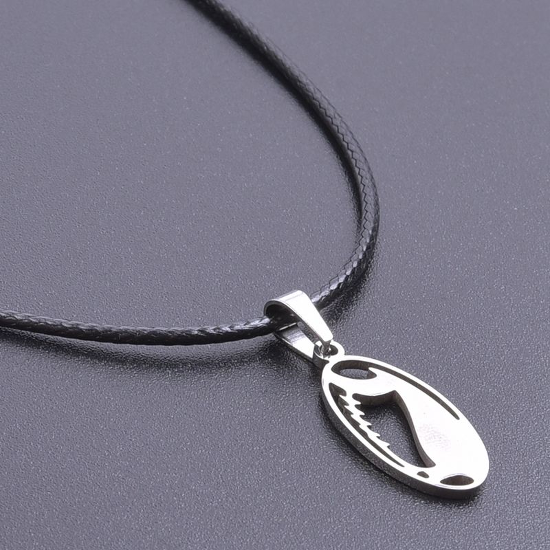 Sports Pendant Necklace Stainless Steel Necklaces For Women Men Accessories Leather Rope Basketball Football Charm_voghion.com