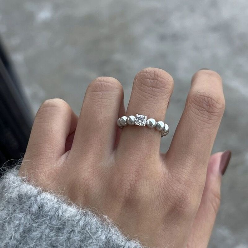 Liten utsøkt zirkon sukkerbit Shijia perle elastisk armbånd lys luksus fransk elegant armbånd jenter smykker engros_voghion.com
